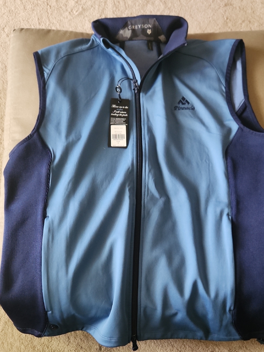 Greyson Sky Blue & Navy Sleeveless Softshell Vest